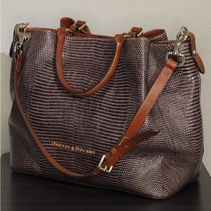 Dooney and Bourke Embossed Lizard Large Barlow Shoulder Bag